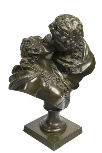 A bronze figure, after Jean Antoine Houdon's 'Le Baiser', 45cm high