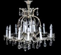 An 18 light cut crystal glass chandelier, 88cm high, 89cm wide