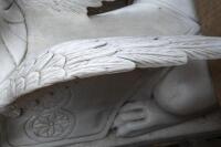 A impressive pair of heavy carved stone Egyptian winged&nbsp;Egyptian sphinx sculptures, 121cm high, 74cm long, 37.5cm wide, fitted within timber crate.&nbsp;&nbsp; - 5