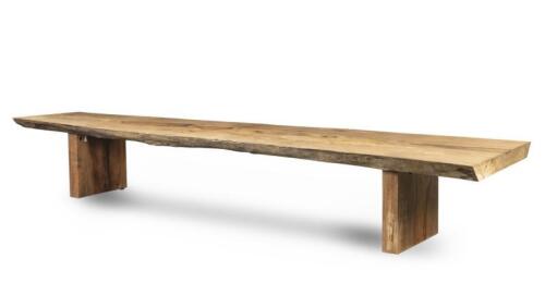 A large&nbsp;impressive single plank dining table,&nbsp;80cm high, 501cm long, 104.5cm wide, thickness of plank 11.9cm&nbsp;
