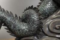 A large and impressive bronze and brass dragon fountain, 118cm high - 3