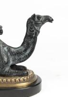 A brass and cast bronze camel-form cut glass crystal bowl-centrepiece, 32.5cm high - 2