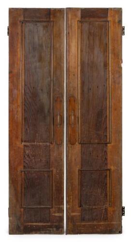 A pair of two large solid&nbsp;timber doors, 212cm high, 53cm wide&nbsp;