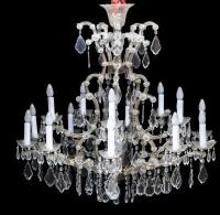 A pair of 16 light crystal chandelier, with cut crystal drops, approximately 120cm high