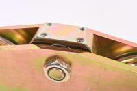 GATE ROLLERS: A pair of heavy metal gate rollers with brackets - 4