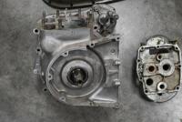 TRIUMPH TRW: A collection of Triumph TRW spares including a set of crank cases, set of fly wheels, four cams for fitting in crank case, timing side chain cover, gear box inner, set of valve springs and assortment of timing side bearings.&nbsp; - 2