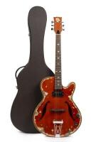An Antonio Tsai semi acoustic Luthier guitar uses an Jazz-E body, with&nbsp;mother of pearl inlaid moon scape surround