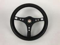 SPECO RAID STEERING WHEEL: A 13 inch Speco Raid aftermarket black steering wheel