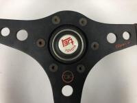 SPECO RAID STEERING WHEEL: A 13 inch Speco Raid aftermarket black steering wheel - 2