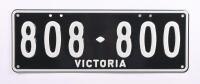 Six-Digit Victorian Custom Numeric plates '808-800', sold with rights to display [Location: Cheltenham, VIC]
