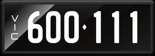 3 · VIC ‘600.111’ Numerical Number Plate finished in Prestige style. Sold with rights to display.