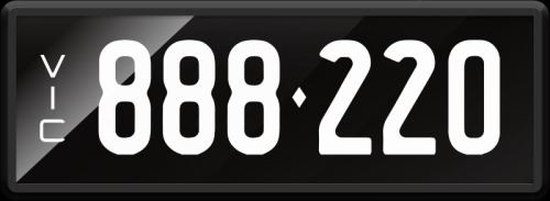 5 · VIC ‘888.220’ Numerical Number Plate finished in Prestige style. Sold with rights to display.