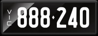 VIC &lsquo;888.240&rsquo; Numerical Number Plate finished in Prestige style. Sold with rights to display.