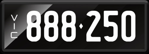 8 · VIC ‘888.250’ Numerical Number Plate finished in Prestige style. Sold with rights to display.