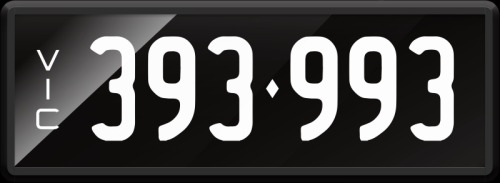 1 · VIC ‘393.993’ Numerical Number Plate finished in Prestige style. Sold with rights to display.