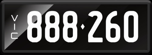 VIC ‘888.260’ Numerical Number Plate finished in Prestige style. Sold with rights to display.