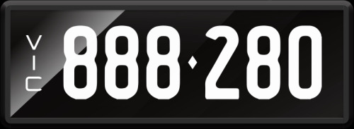 VIC ‘888.280’ Numerical Number Plate finished in Prestige style. Sold with rights to display.