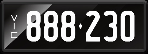 6 · VIC ‘888.230’ Numerical Number Plate finished in Prestige style. Sold with rights to display.