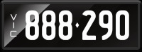 VIC &lsquo;888.290&rsquo; Numerical Number Plate finished in Prestige style. Sold with rights to display.