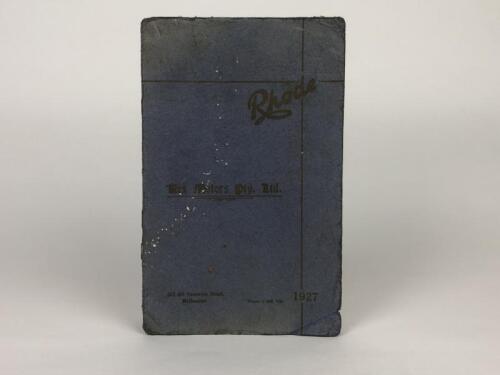 RHODE MOTOR CO: A 1927 Rhode Motor Co. catalogue