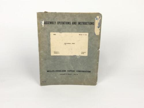 WILLYS UNIVERSAL JEEP: An original 1953 Willys-Overland Export Corporation Assembly Operations And Instructions manual for the Universal Jeep, Model CJ-3B