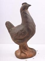 Two French antique style cast metal figures of chickens, 44cm high - 2