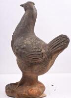 Two French antique style cast metal figures of chickens, 44cm high - 3