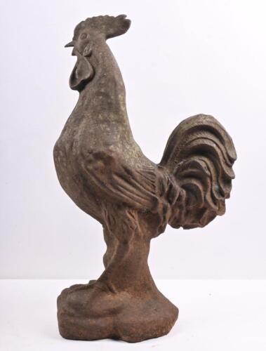 A French antique style cast metal figures of rooster, 57cm high