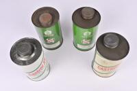 CASTROL: Four one quart&nbsp;cylindrical Castrol&nbsp;oil cans, 18cm high. - 3