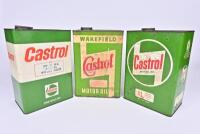 CASTROL: Three Castrol one gallon oil cans&nbsp;of varying periods. - 3