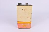 SHELL: A Shell X-100 Motor Oil one gallon can, with some contents. - 3
