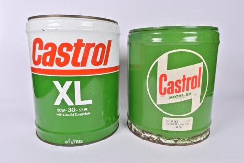 CASTROL: Two Castrol 20 litre drums circa 1970s & 1980s, 35.5cm high.