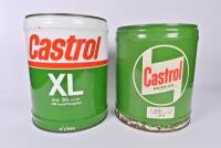 CASTROL: Two Castrol 20 litre drums circa 1970s & 1980s, 35.5cm high.
