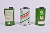 CASTROL: Three one quart Castrol oil cans. - 2