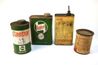 SHELL/CASTROL: Four assorted Shell and Castrol&nbsp;cans&nbsp;including a Redex&nbsp;can&nbsp;with pourer - 2
