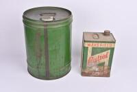 CASTROL:&nbsp;A twenty litre Castrol&nbsp;oil drum and 1 gallon can. - 2