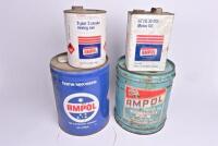 AMPOL: Four Ampol drums and cans.