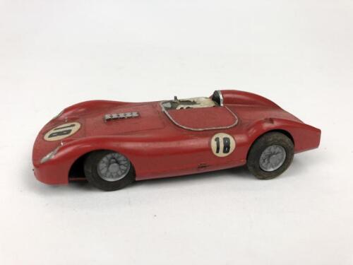 BANDAI FERRARI: A plastic Ferrari racing car by Bandai&nbsp;in red, racing number '18' circa 1950s (12cm long) SALEROOM NOTICE