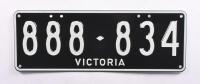 Six-Digit Victorian Custom Numeric plates '888-834', sold with rights to display [Location: Cheltenham, VIC]