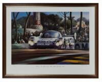 A limited edition (10/850) print titled 'Winner: Le Mans 24hr. Race 16th-17th June 1990' by Robin Owen 1990, Print signed by artist in pencil to lower margin. [Location: Cheltenham, VIC]