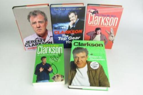 CLARKSON; Five books related to Jeremy Clarkson (two with Jeremy Clarkson signatures).