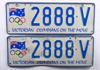 Victorian Special Interest Olympic plate&nbsp;'2888-V', sold with rights to display [Location: Cheltenham, VIC] - 2