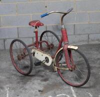 CHILDREN'S TRICYCLE: A vintage red painted children's tricycle - 2