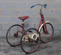 CHILDREN'S TRICYCLE: A vintage red painted children's tricycle - 4