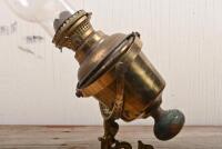 OIL LAMP: A antique oil lamp by Sherwood Ltd Birmingham England with swivel mounting bracket - 3
