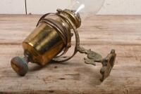 OIL LAMP: A antique oil lamp by Sherwood Ltd Birmingham England with swivel mounting bracket - 4