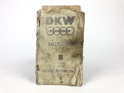 DKW/ AUTO UNION: A 'DKW/Auto Union Instruction Book' issued for Regent Motors Pty.Ltd of 86 Sturt St, Melbourne