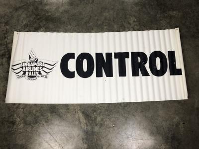 SINGAPORE RALLY: A Singapore Airlines London to Sydney Rally 'CONTROL' flag. Measures approximately 156 cm wide, 60.5 cm high