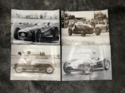 AUSTRALIAN G.P: A collection of 12 photographic reproduction posters featuring Australian racing drivers (30 x 41.5cm)