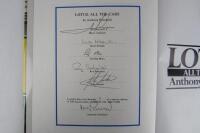 LOTUS: 'Limited edition hardcover book 11/200 (signed by Mario Andretti, Innes Ireland, Stirling Moss, Roy Salvadori, John Surtees) - 2